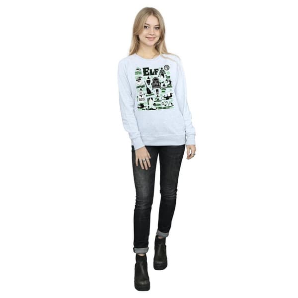 Elf Sweatshirt med infografisk affisch - dam/dam
