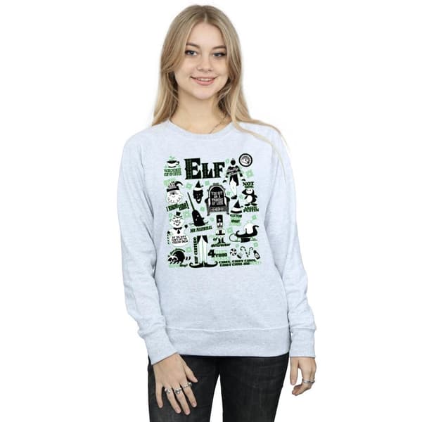 Elf Sweatshirt med infografisk affisch - dam/dam