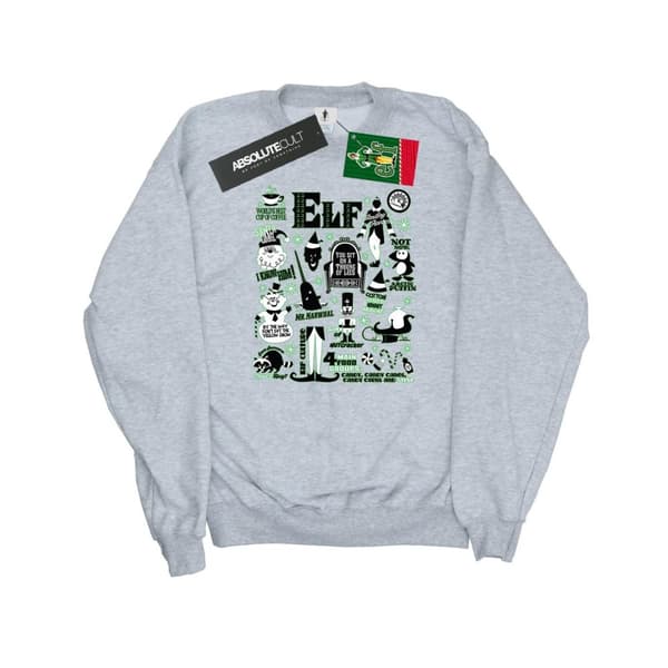 Elf Sweatshirt med infografisk affisch - dam/dam