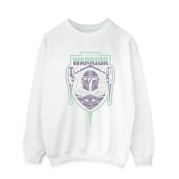 Star Wars Mens The Mandalorian Fierce Warrior Patch Sweatshirt