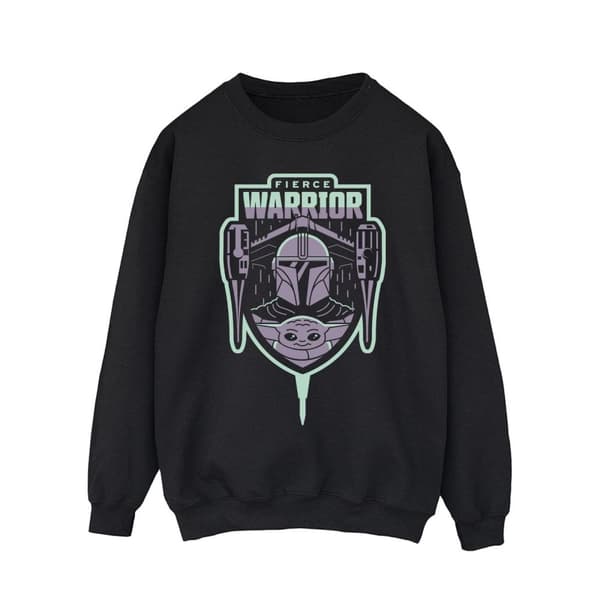 Star Wars Mens The Mandalorian Fierce Warrior Patch Sweatshirt