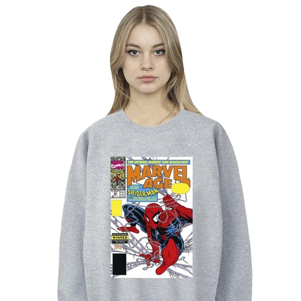 Marvel Dam/kvinnor Spider-Man Marvel Age Comic Cover Sweatshirt