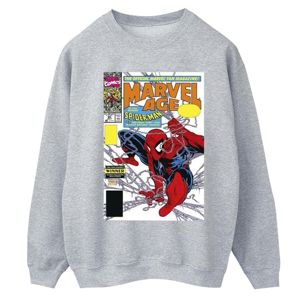 Marvel Dam/kvinnor Spider-Man Marvel Age Comic Cover Sweatshirt Sports Grey XL