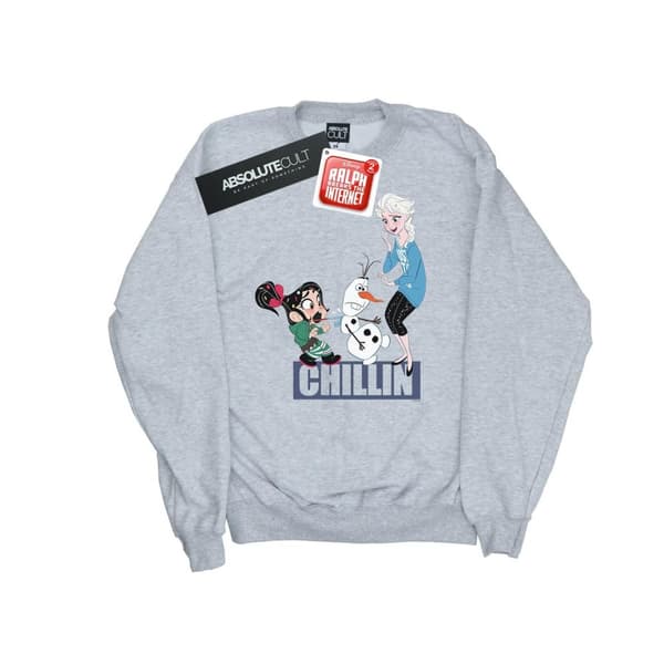 Disney Mens Wreck It Ralph Elsa And Vanellope Sweatshirt