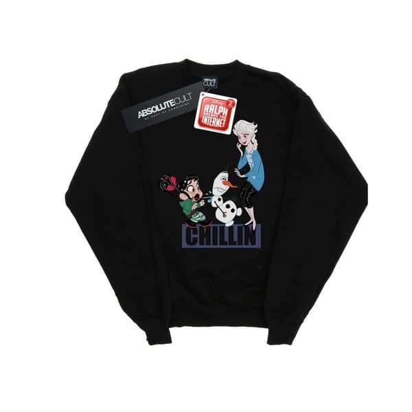Disney Mens Wreck It Ralph Elsa And Vanellope Sweatshirt