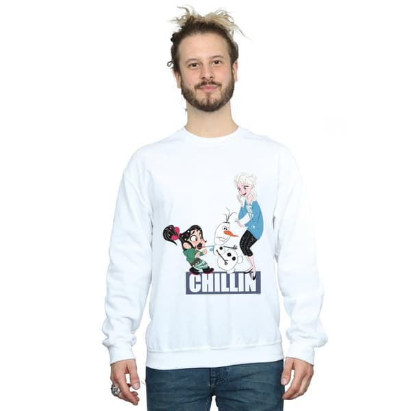 Disney Mens Wreck It Ralph Elsa And Vanellope Sweatshirt