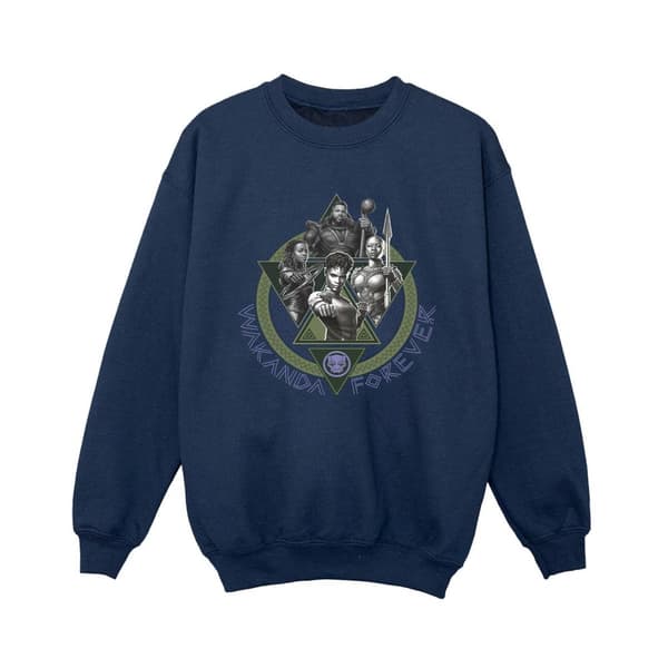 Marvel Black Panther Wakanda Forever Group Ring Pose Sweatshirt för pojkar