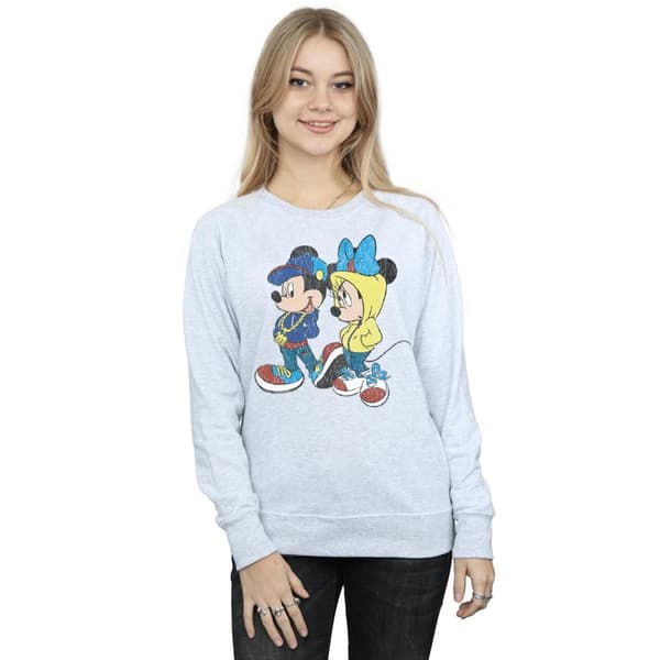 Disney Womens/Ladies Mickey And Minnie Mouse Pose Sweatshirt