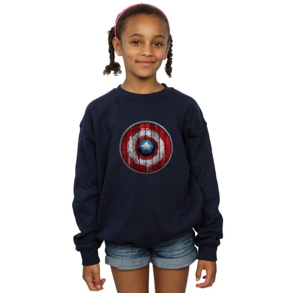 Marvel Sweatshirt med träsköld för flickor - Captain America