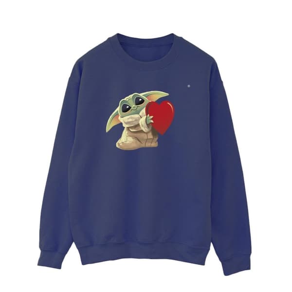 Star Wars Mens The Mandalorian The Kids With Heart Sweatshirt Navy Blue M