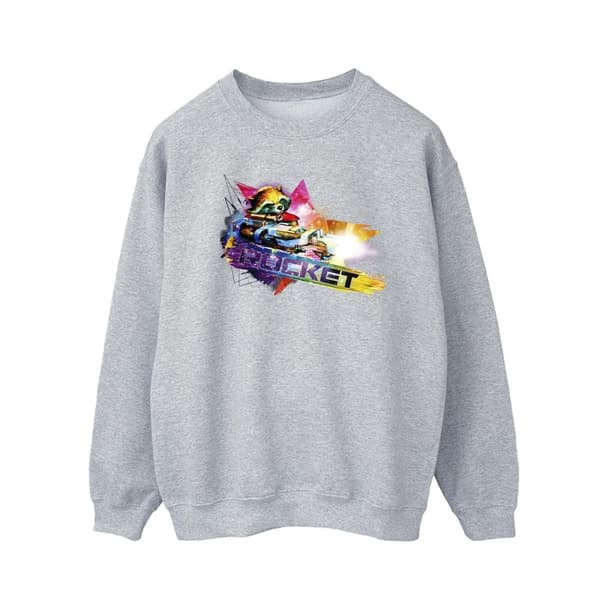 Marvel Guardians Of The Galaxy Abstrakt Raket Tvättbjörn Sweatshirt Sports Grey XL