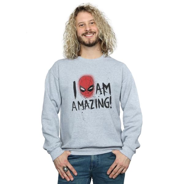 Marvel Mens Spider-Man I Am Amazing Sweatshirt