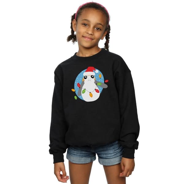 Star Wars Girls The Last Jedi Porg Christmas Lights Sweatshirt