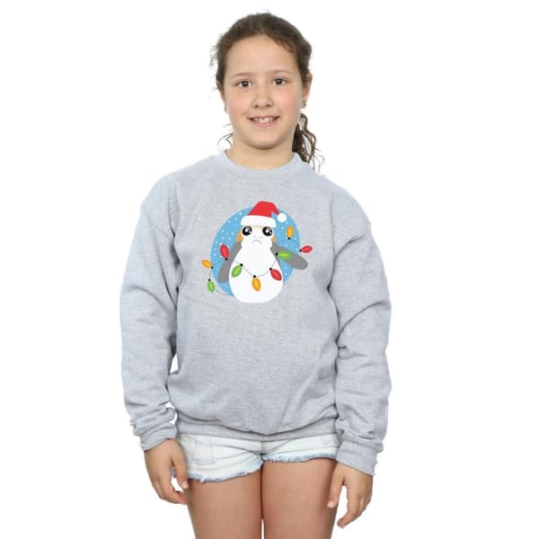 Star Wars Girls The Last Jedi Porg Christmas Lights Sweatshirt
