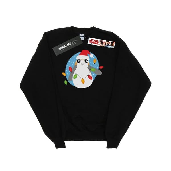 Star Wars Girls The Last Jedi Porg Christmas Lights Sweatshirt