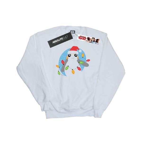 Star Wars Girls The Last Jedi Porg Christmas Lights Sweatshirt