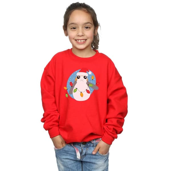 Star Wars Girls The Last Jedi Porg Sweatshirt med julbelysning