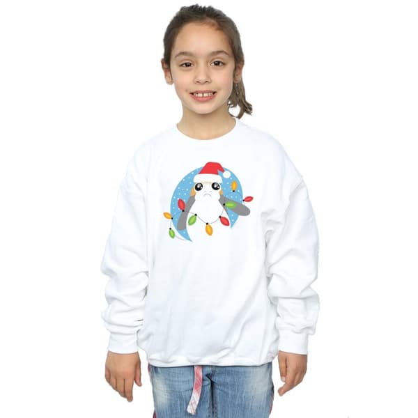 Star Wars Girls The Last Jedi Porg Christmas Lights Sweatshirt