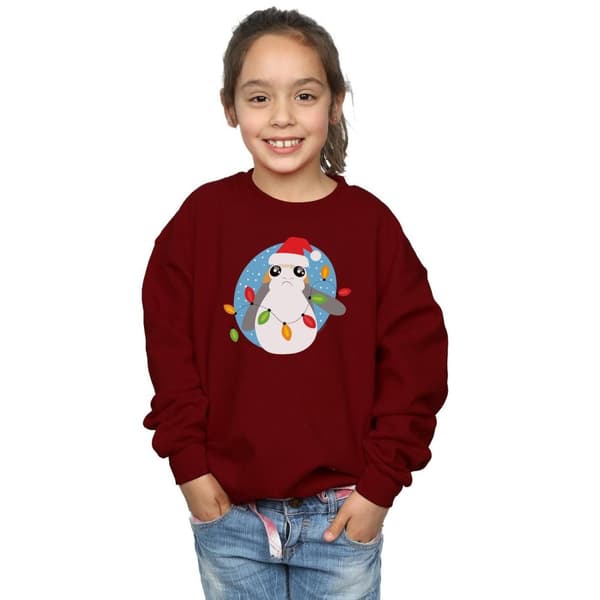 Star Wars Girls The Last Jedi Porg Sweatshirt med julbelysning