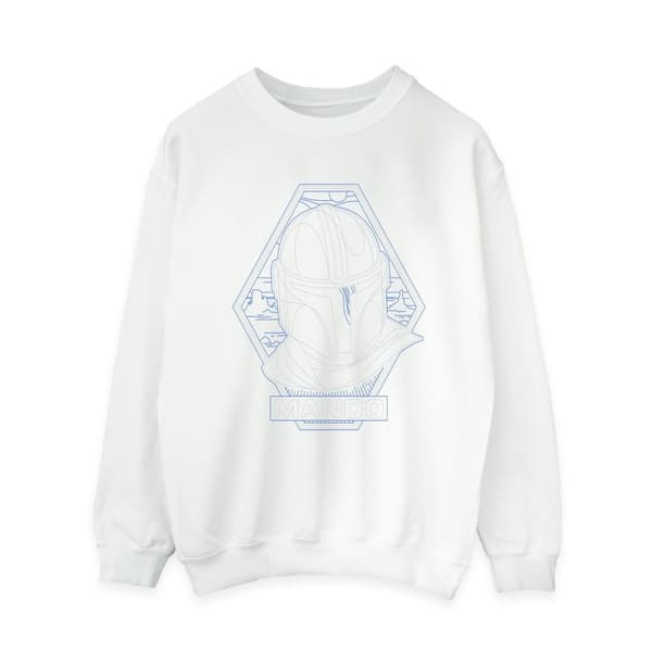 Star Wars Womens/Ladies The Mandalorian Outline Helm Diamond Sweatshirt
