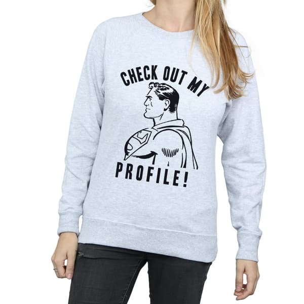 DC Comics Womens/Ladies Superman Check Out My Profile Sweatshirt