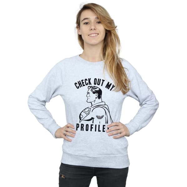 DC Comics Womens/Ladies Superman Check Out My Profile Sweatshirt