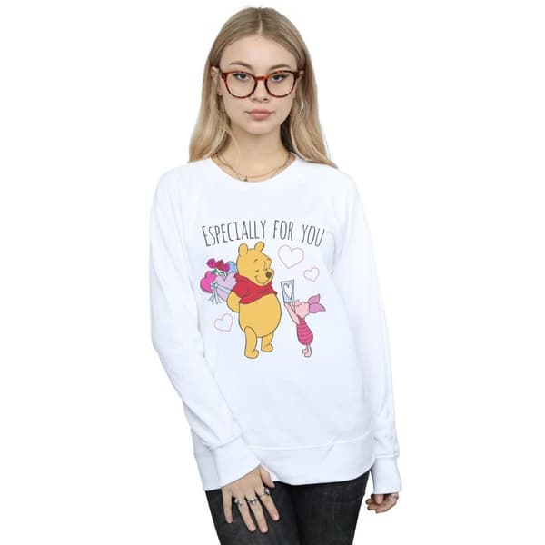 Disney Dam/Tjej Winnie The Pooh Piglet Alla hjärtans gåva Sweatshirt