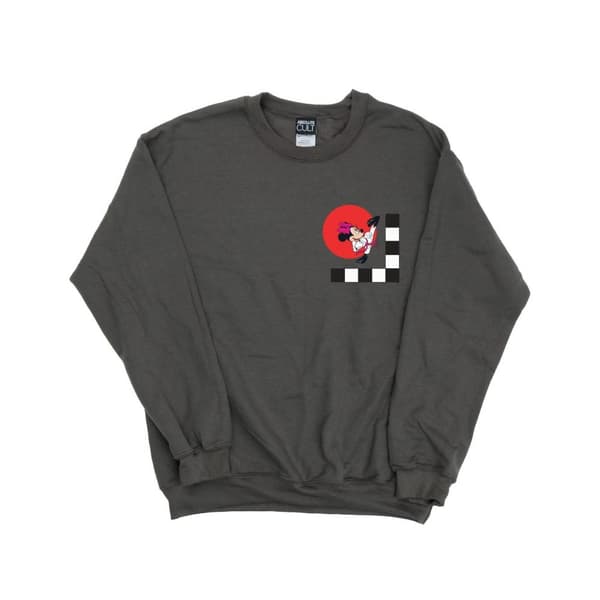 Disney Mens Minnie Mouse Karate Kick Sweatshirt Charcoal M