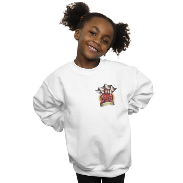 Marvel Girls Spider-Man Tattoo Breast Print Sweatshirt