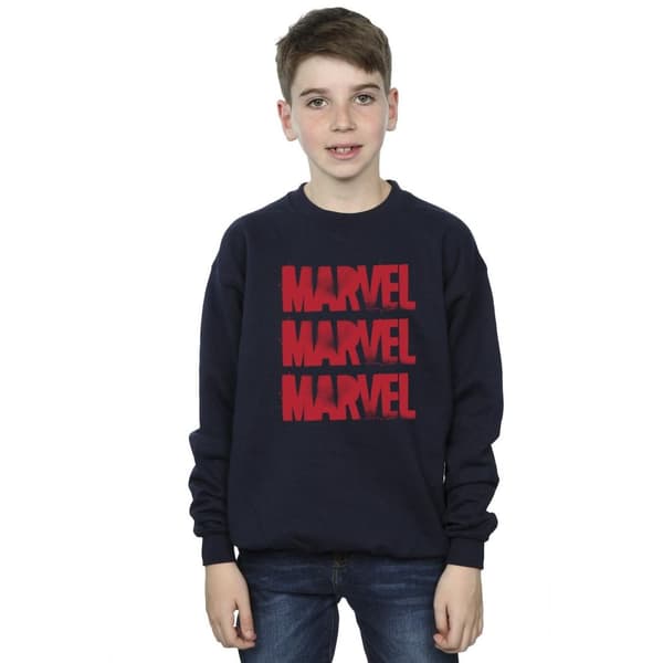 Marvel Pojkar Röd Spray Logos Sweatshirt