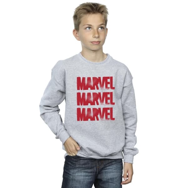 Marvel Pojkar Röd Spray Logos Sweatshirt