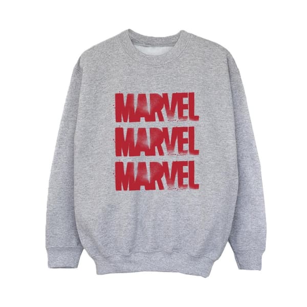 Marvel Pojkar Röd Spray Logos Sweatshirt