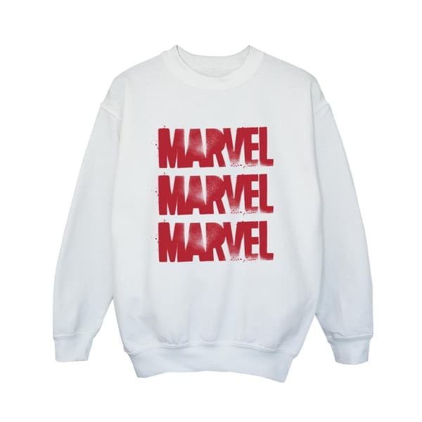 Marvel Pojkar Röd Spray Logos Sweatshirt
