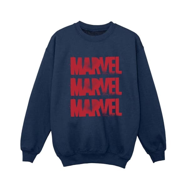 Marvel Pojkar Röd Spray Logos Sweatshirt