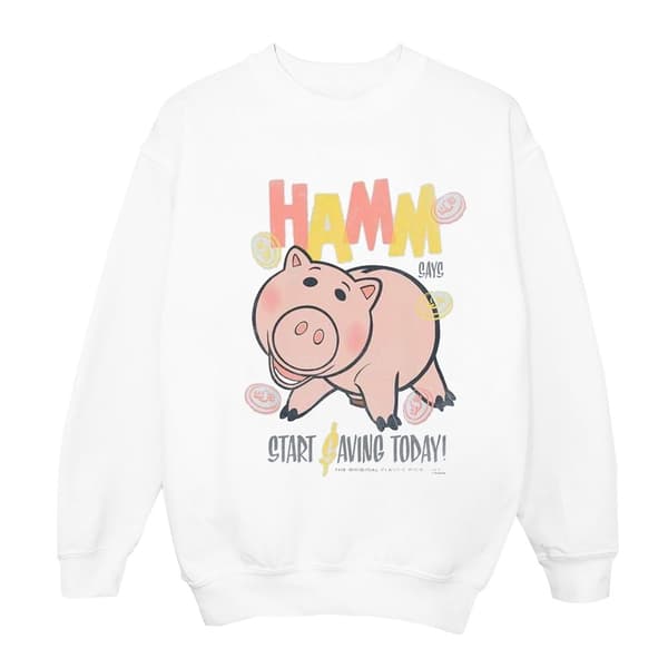 Disney Womens/Ladies Toy Story 4 Hamm The Piggy Bank Sweatshirt White L