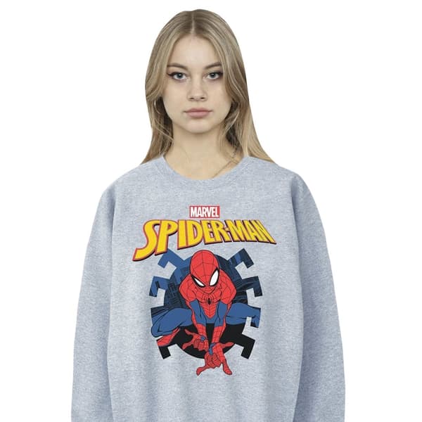 Marvel Womens/Ladies Spider-Man Web Shooting Emblem Logo Sweatshirt