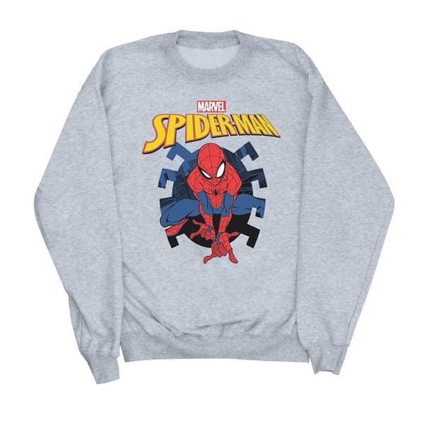 Marvel Womens/Ladies Spider-Man Web Shooting Emblem Logo Sweatshirt Heather Grey S