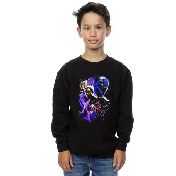 Marvel Boys Black Panther Character Montage Sweatshirt