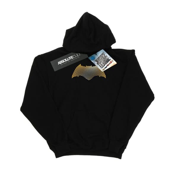 DC Comics Huvtröja med textur för kvinnor/damer Justice League Movie Batman Logo Black XXL