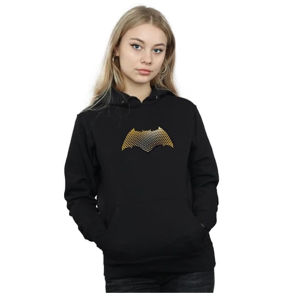 DC Comics Huvtröja med textur för kvinnor/damer Justice League Movie Batman Logo