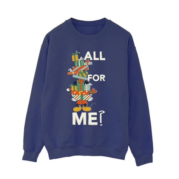 Disney Womens/Ladies Mickey Mouse Presents All For Me Sweatshirt