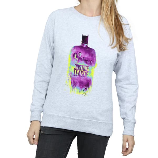 DC Comics Womens/Ladies Justice League Movie Team Brushed Sweatshirt