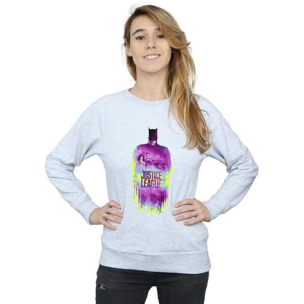 DC Comics Womens/Ladies Justice League Movie Team Brushed Sweatshirt