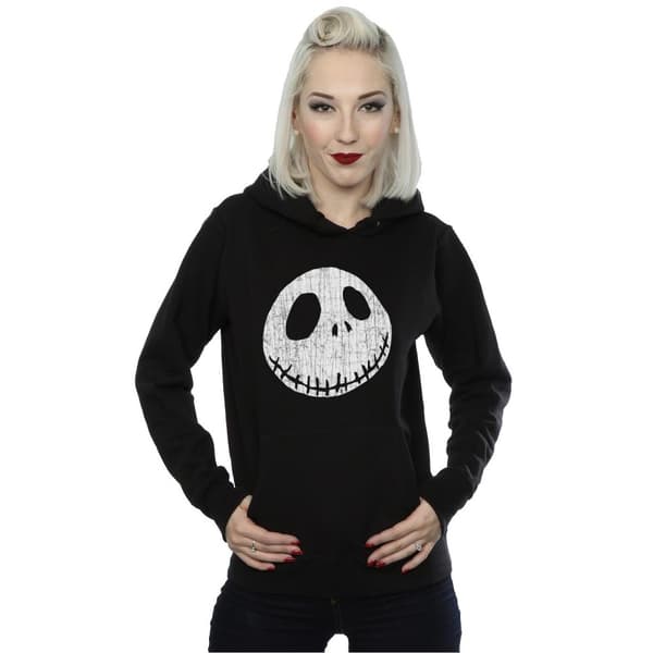 Disney Nightmare Before Christmas Jack Cracked Face - huvtröja för kvinnor/damer