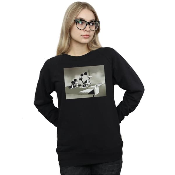 Disney Womens/Ladies Mickey Mouse Crazy Pilot Sweatshirt