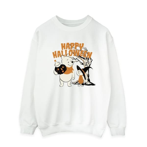 Disney Mens Winnie The Pooh And Piglet Happy Halloween Sweatshirt White M
