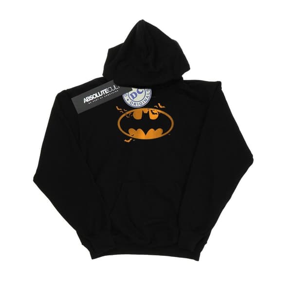 DC Comics Mens Batman Halloween Logo Hoodie Black L