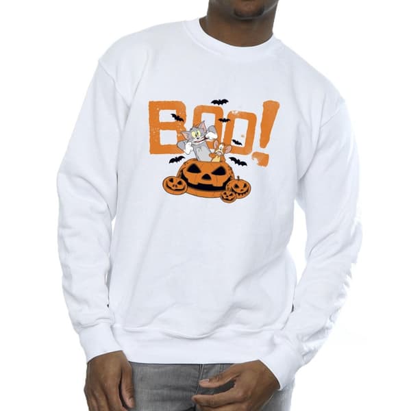Tom & Jerry Mens Halloween Boo! Sweatshirt