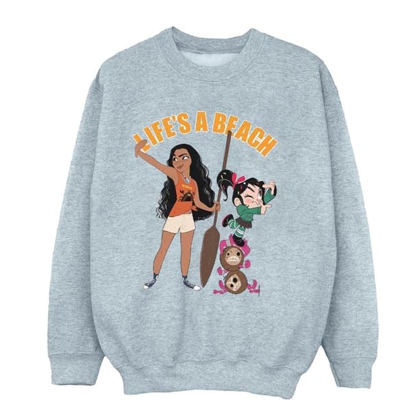 Disney Girls Wreck It Ralph Moana And Vanellope Sweatshirt