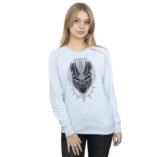 Marvel Womens/Ladies Black Panther Head Sweatshirt